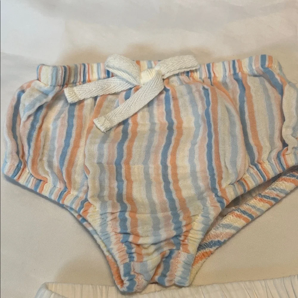 “Bundle 10/$13” baby bgosh 6M Striped and White baby girl bloomers lot